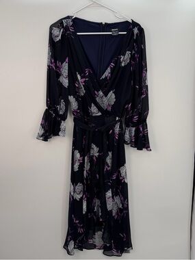 Dkny | Dresses | Nwt Dkny Balloon Sleeve Chiffon Midi Dress Sz 2 | Poshmark